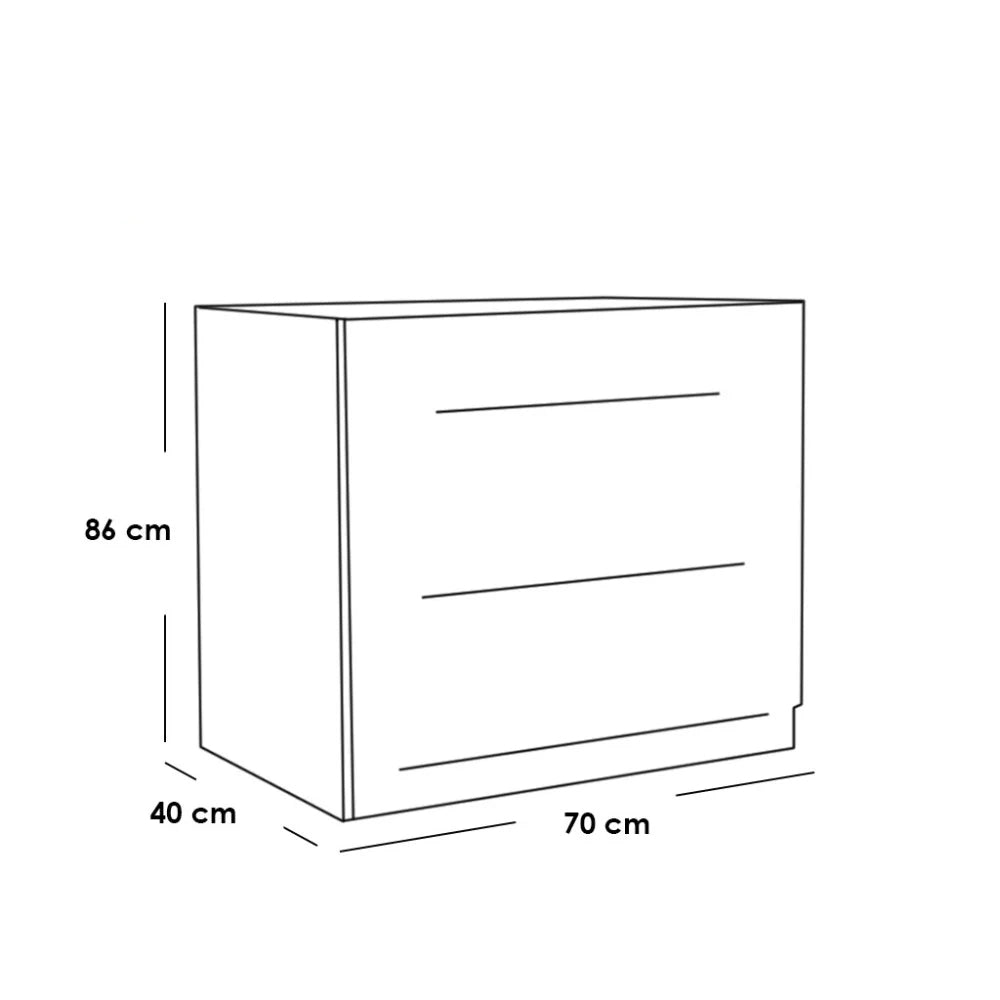 Unit Drawers, 70 × 40 × 86 cm - Wooden and White - AZ500140