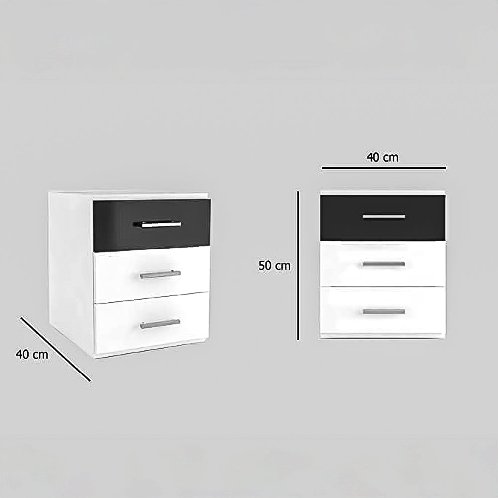 Unit Drawers, 40 × 40 × 50 cm - Black and White - AZ500150