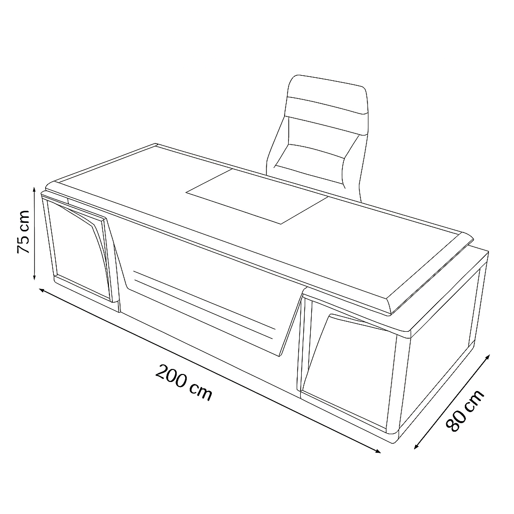 مكتب 200 × 80 × 75 سم - بني - AZ50016