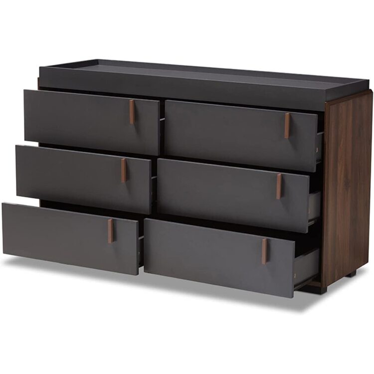 Unit Drawers, 120 × 40 × 80 cm - Black and Wooden - AZ500200