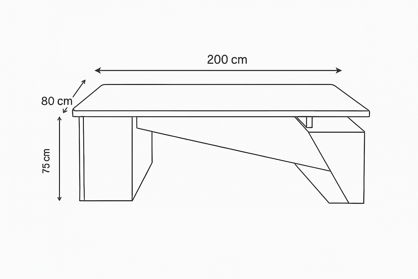 Desk 200 x 80 x 75 cm - Brown- AZ50022