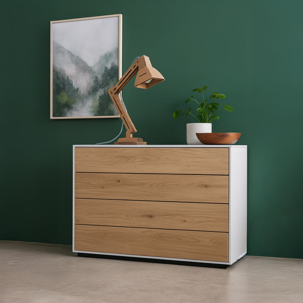 Unit Drawers, 85 × 40 × 80 cm - White and Wooden - AZ50029