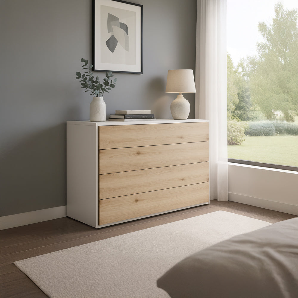 Unit Drawers, 85 × 40 × 80 cm - White and Wooden - AZ50029