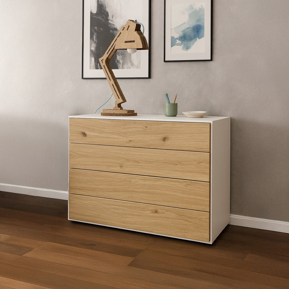 Unit Drawers, 85 × 40 × 80 cm - White and Wooden - AZ50029