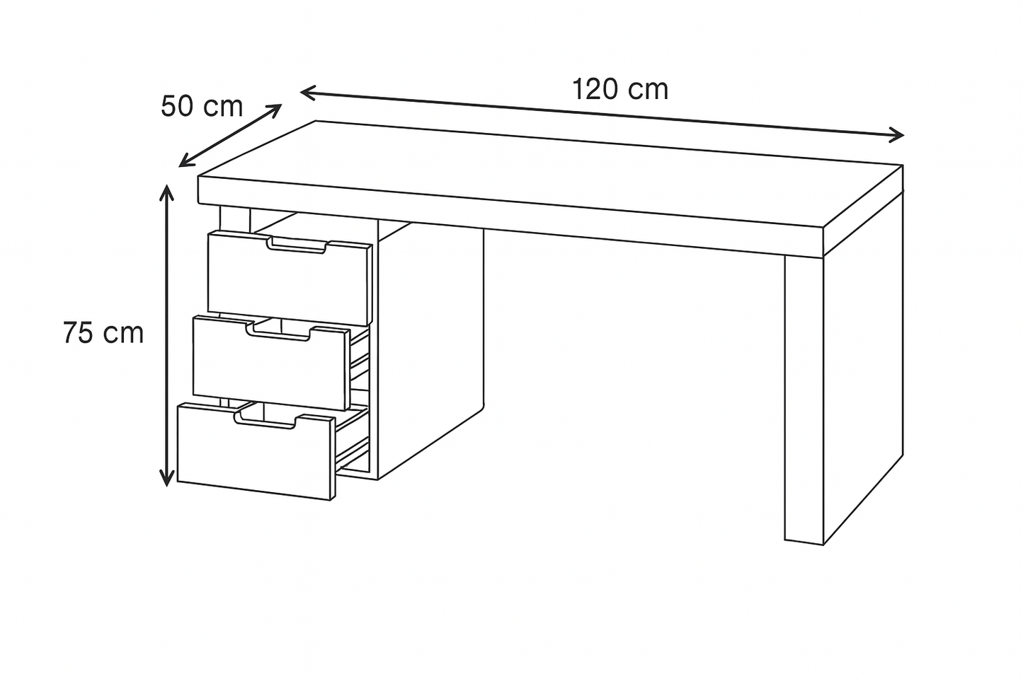 Desk 120 x50x 75 cm - white - AZ1301