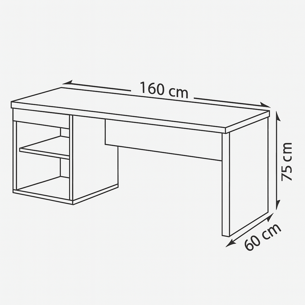 مكتب مدير 160×60×75 سم – خشبي – AZ1291