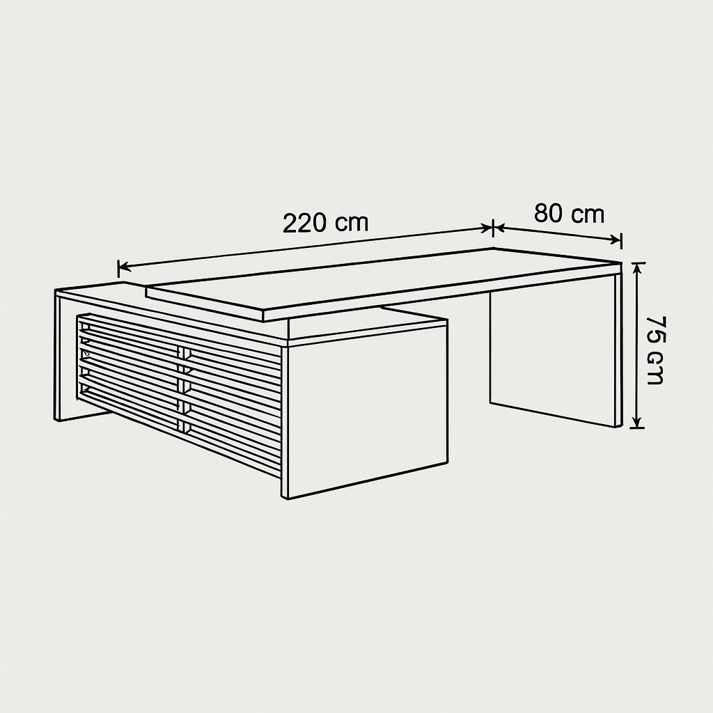 Manager's Desk 75*220*80 CM - Wooden - AZ120158