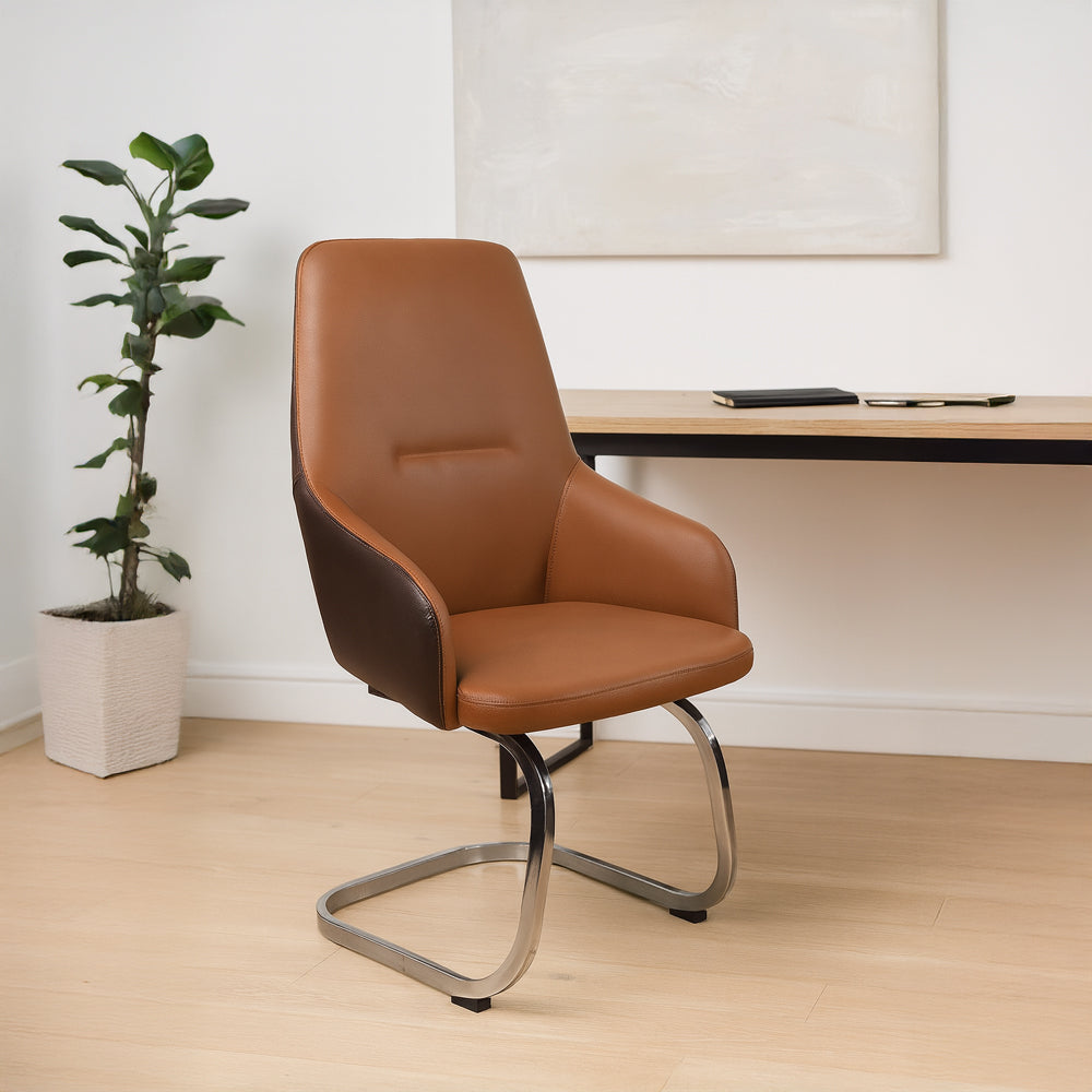 Fixed Visitor Chair 100*61*61 cm - Brown - GL 323