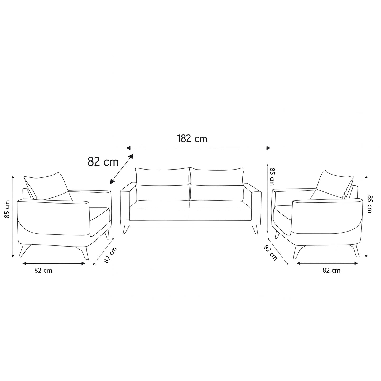 Office Sofa Set – Grey - HC301
