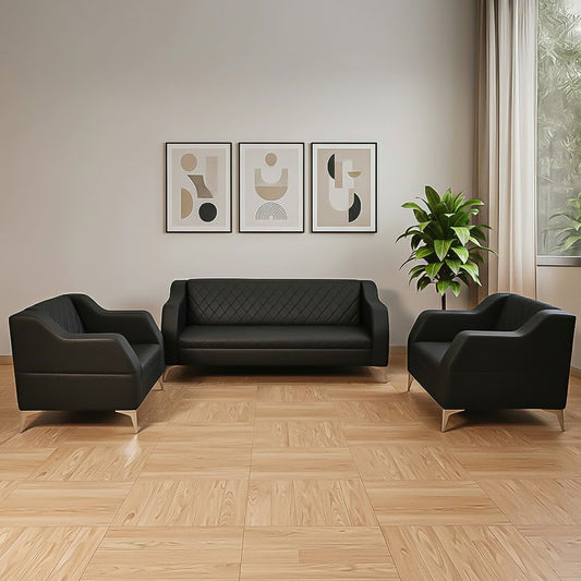 طقم كنب مكتبي – أسود - HC304