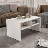 طاولة استقبال 90×50×45 سم - أبيض - AZH-00027