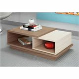 طاولة استقبال 90×42×50 سم - أبيض وخشبي - AZH-00028