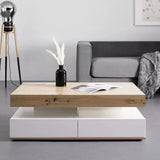 طاولة استقبال 100×60×40 سم - أبيض وخشبي - AZH-00040