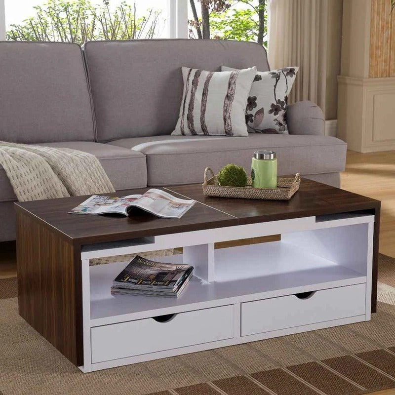 Reception Table, 100 × 50 × 40 cm - Wooden and White - AZH-00053