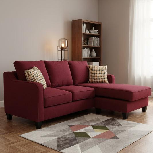 ركنة منزلية مودرن على شكل حرف L (خشب صنوبر، أبلكاش) – لون نبيتي –رميني