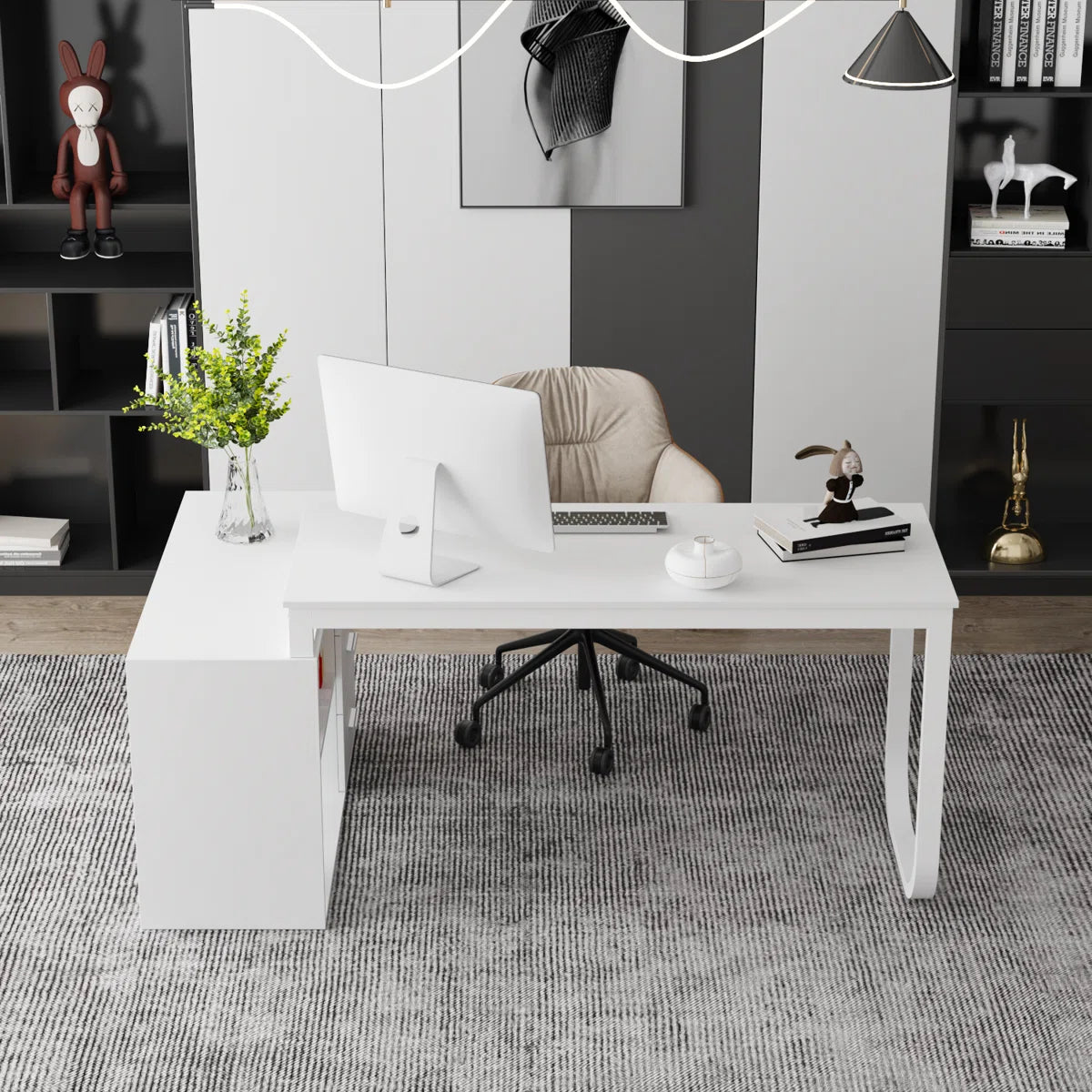 Desk 75 x 220 x 80 cm - White - AZ11186