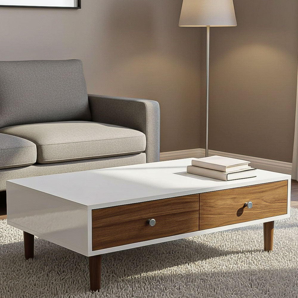 Reception Table, 100 × 50 × 40 cm - Wooden and White - AZH-00057