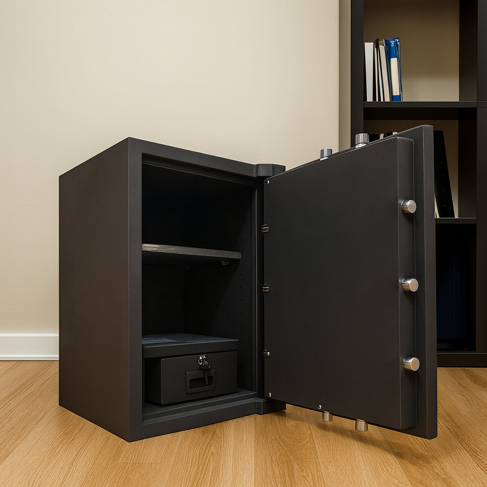 Steel Safe – Digital + Fingerprint + Key – H80 × W55 × D55 cm – TH-800