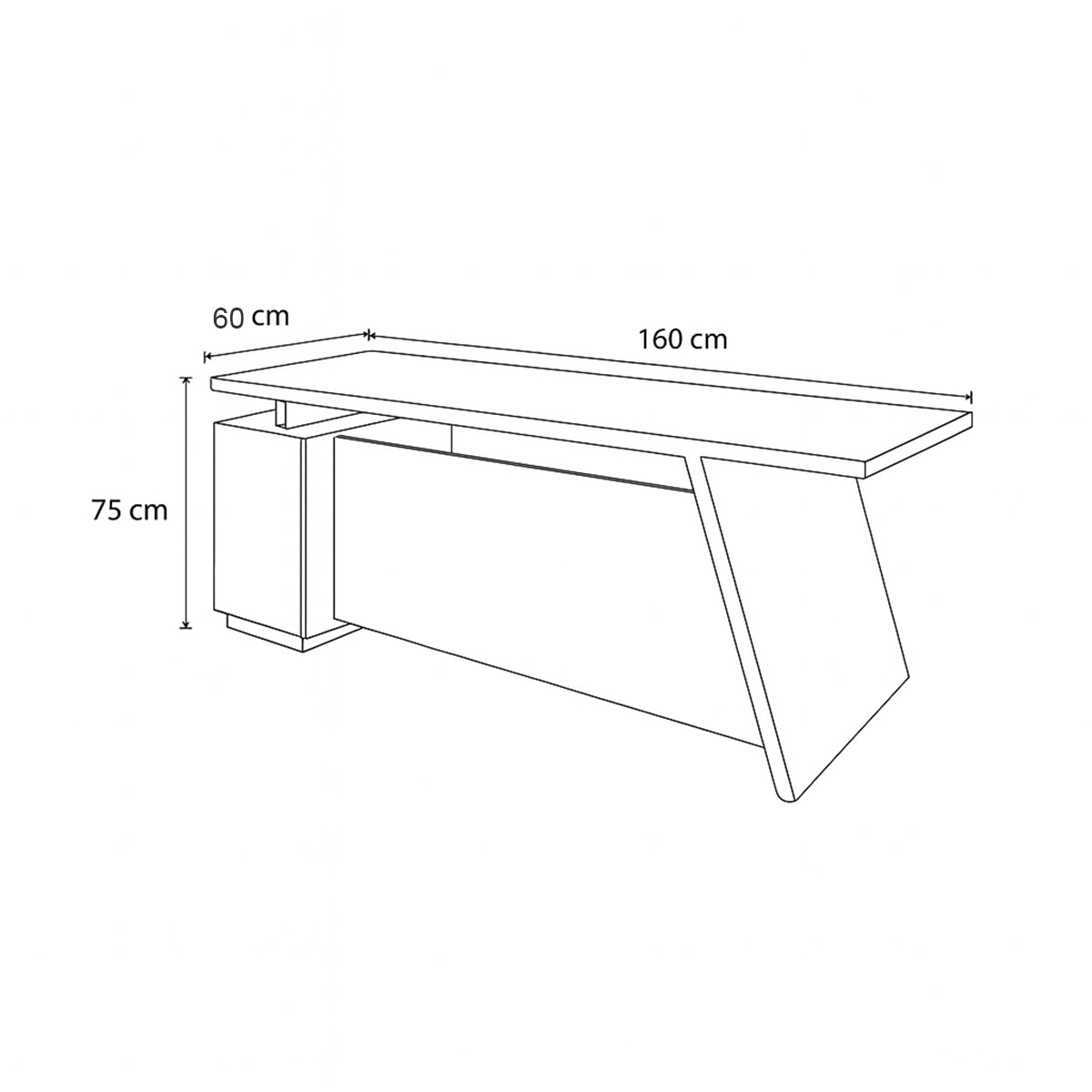 مكتب مدير 160×60×75 سم – خشبي – AZ1292