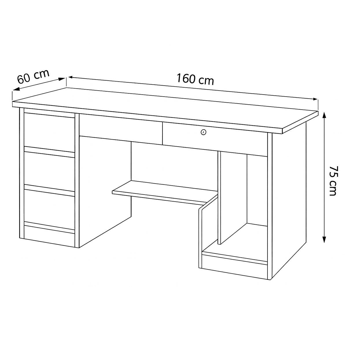 مكتب 160×60×75 سم – خشبي – AZ1320