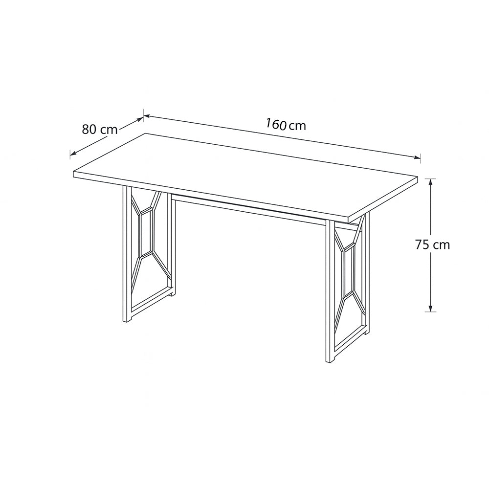 Desk 75 x 160 x 80 cm - Brown - AZ11164