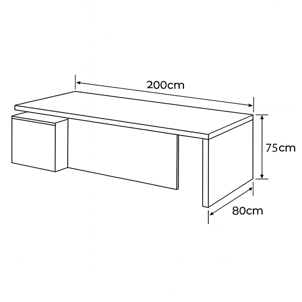 Manager's Desk 75*200*80 CM - Wooden - AZ120160