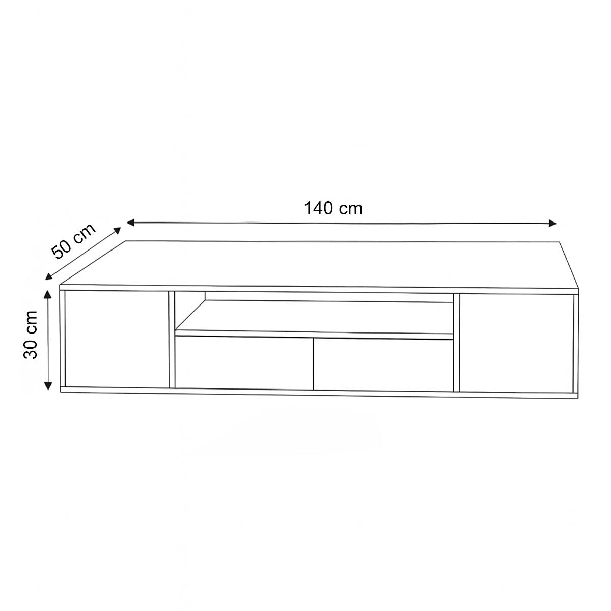 TV Table, 140 × 50 × 30 cm - MOD - AZ30083