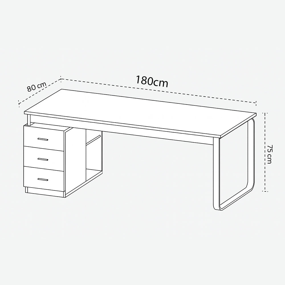 مكتب 180×80×75 سم – أبيض – AZ11184