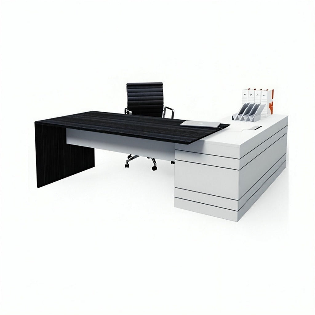Desk 200 x160 x 80 cm - black& white - AZ1107