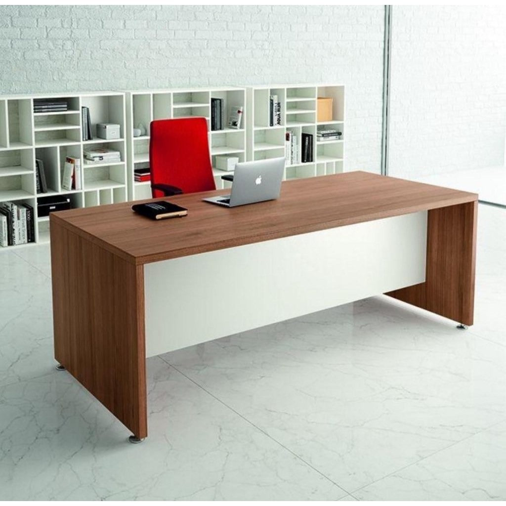 مكتب 160 × 60 × 75 سم - خشبي وأبيض - AZ1098