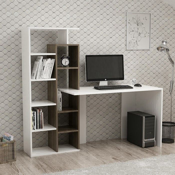 مكتب بمقاس 120 × 60 × 75 سم - خشبي وأبيض - AZ1181