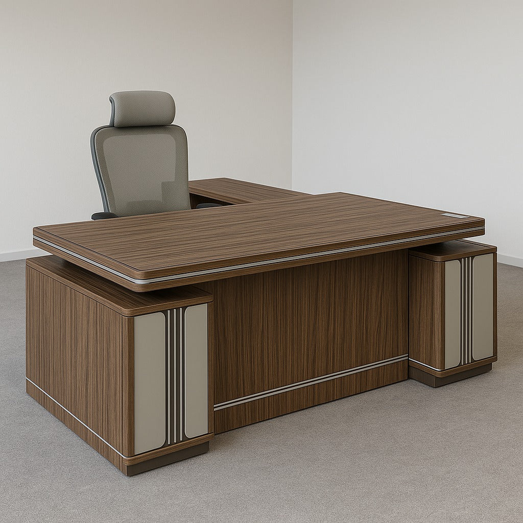 مكتب 200×80×75 سم - بني وأبيض - AZ50006