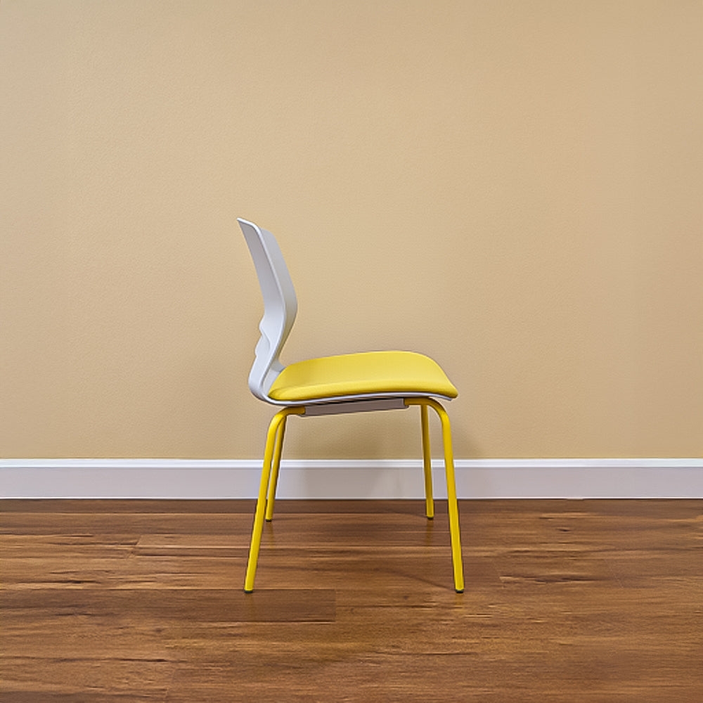 Yellow Modern Plastic Chair with Cushioned Seat 80*54*54 cm - Yellow - ZT001-3