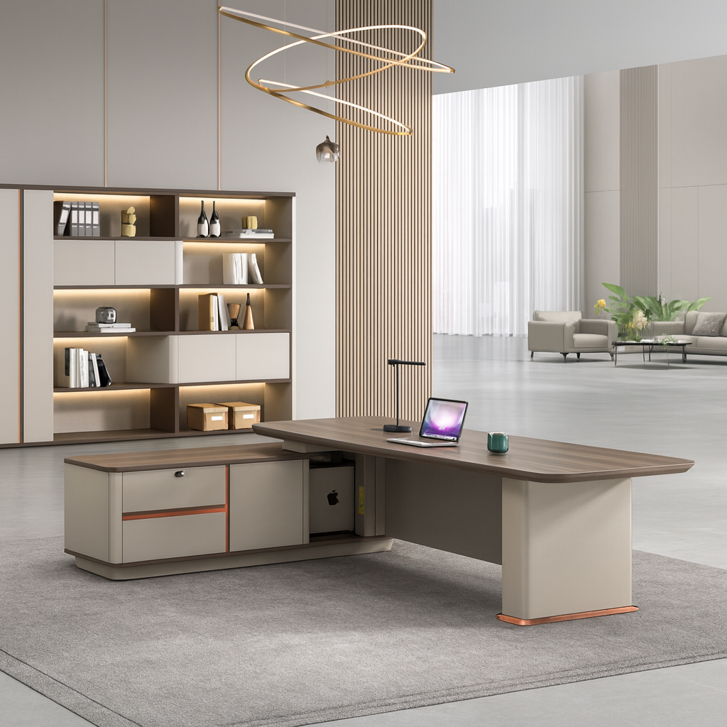 مكتب 180 × 60 × 75 سم - بيج وأبيض - الموديل AZ1273