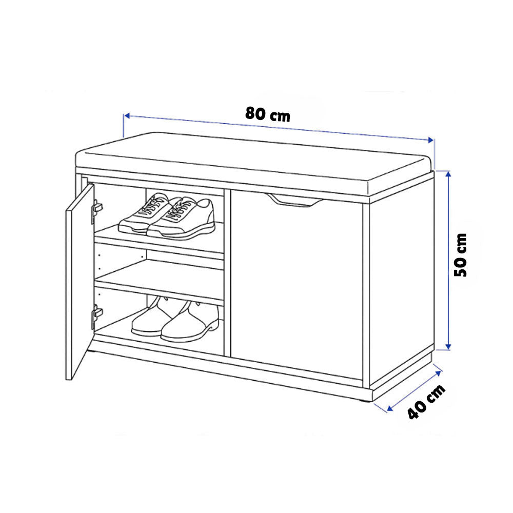 Shoe cabinet 80 x 50 x 40 cm - wooden - AZ111320