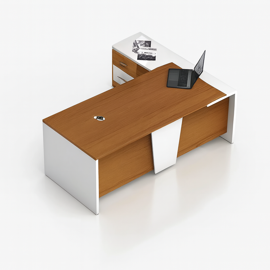 Manager's Desk 200*80*75 CM - Wooden and White - AZ12070