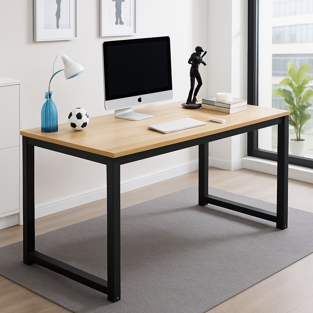 Desk 120 x 60 x 75CM - wooden and black - AZ1251