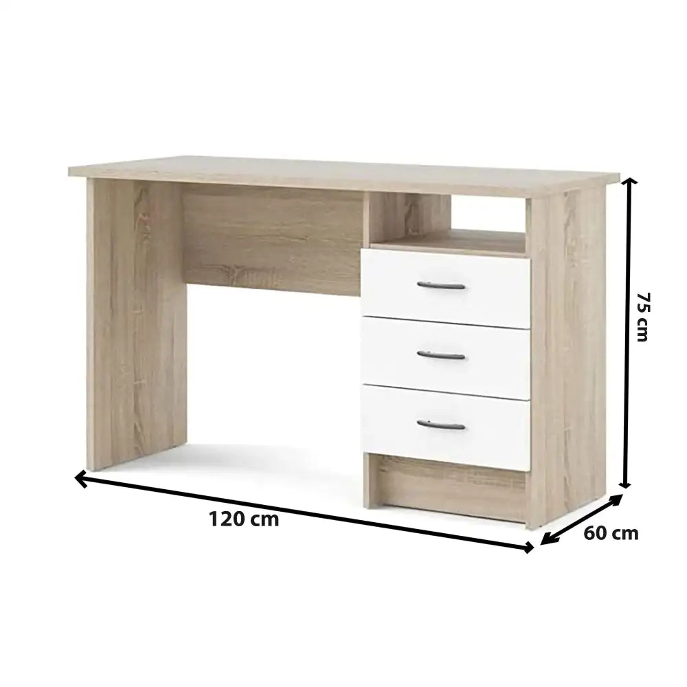 Desk 120 x 60 x 75 cm - Beige and White - AZ1070