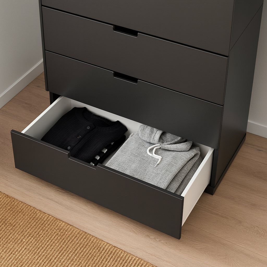 Unit Drawers, 146 × 42 × 80 cm - Black - AZ500120