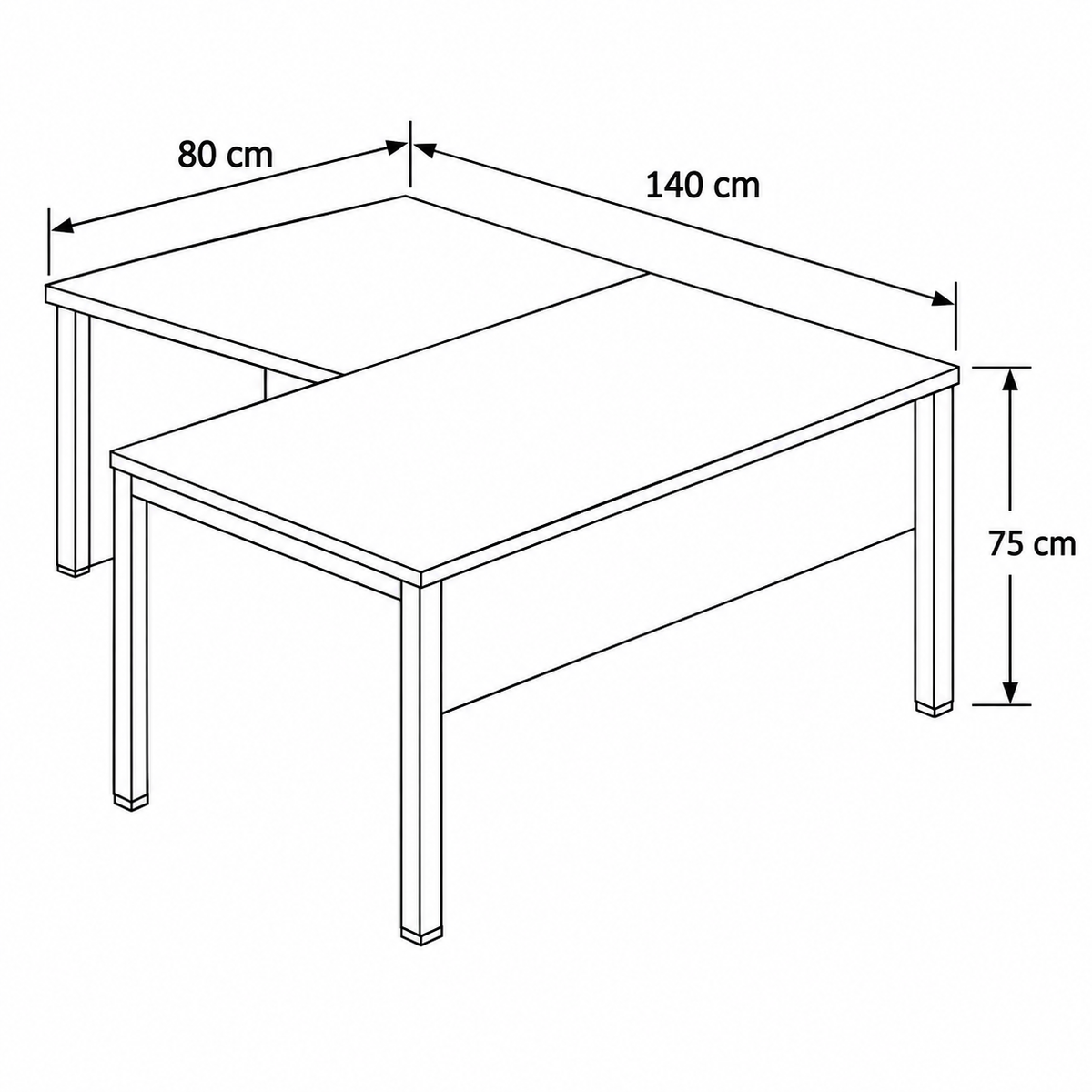 Desk 140×70×75 cm + Metal Frame – Brown – AZ50129