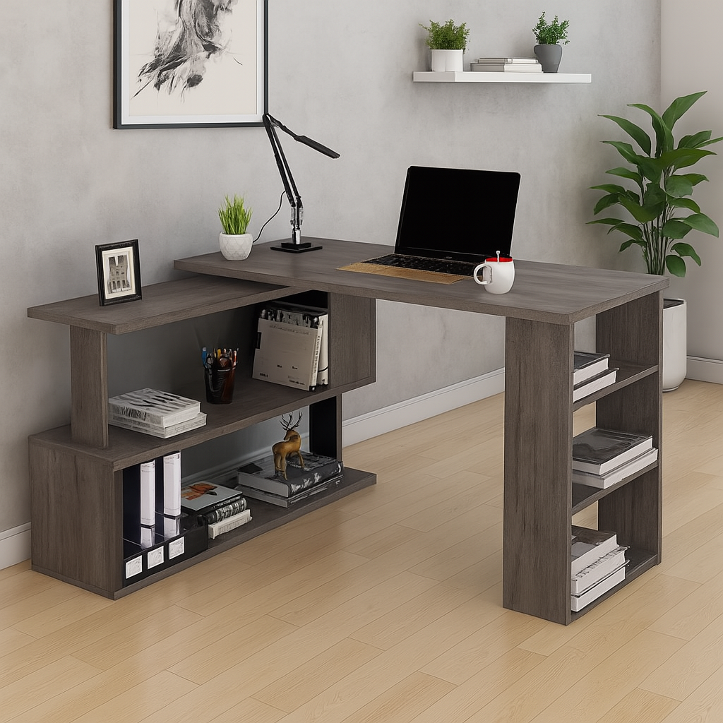 مكتب 120 × 60 × 75 سم - رمادي - AZ1110