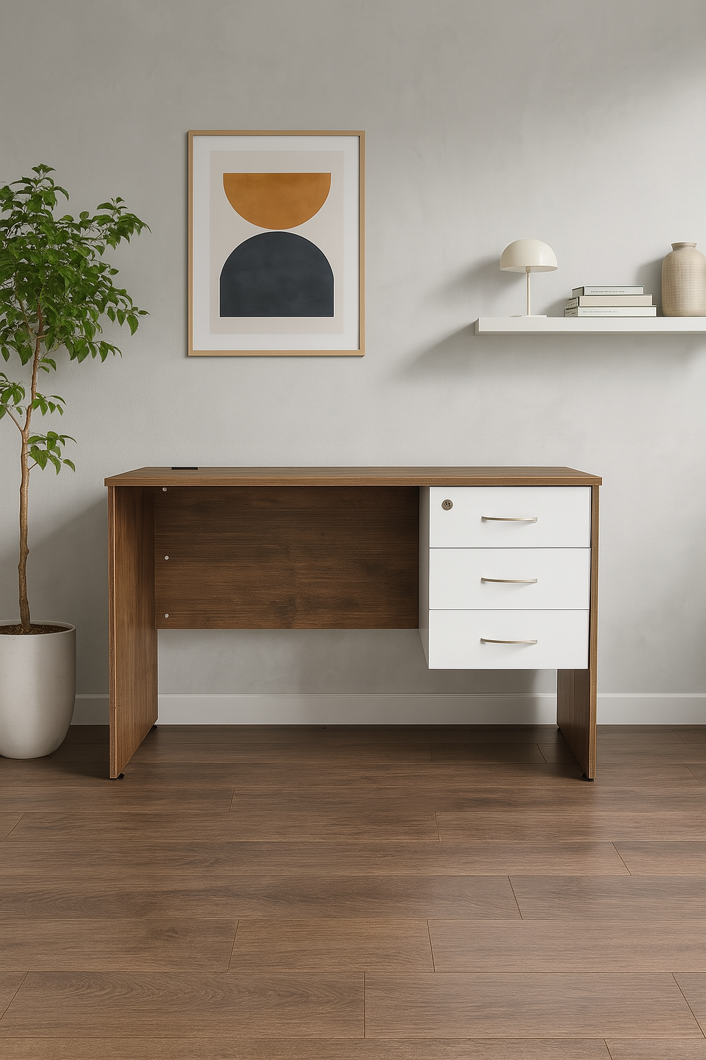 Desk 140 x 70 x 70 - Brown and White - AZ1007