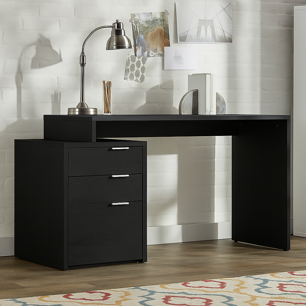 Desk 120 x 60 x 75 cm - Wooden and White - AZ1066
