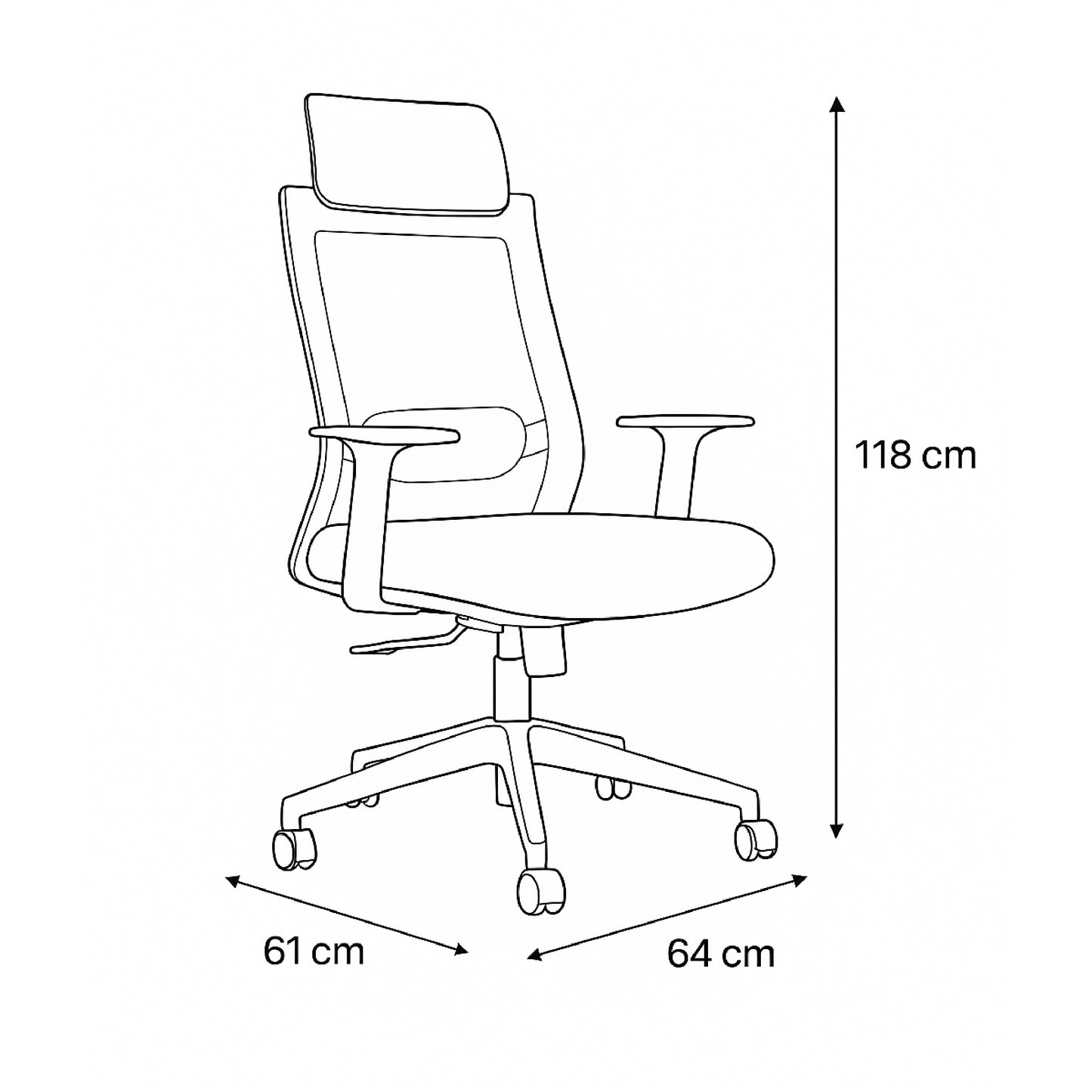 كرسي مكتب مودرن 118×64×61 سم - أسود - Z1004