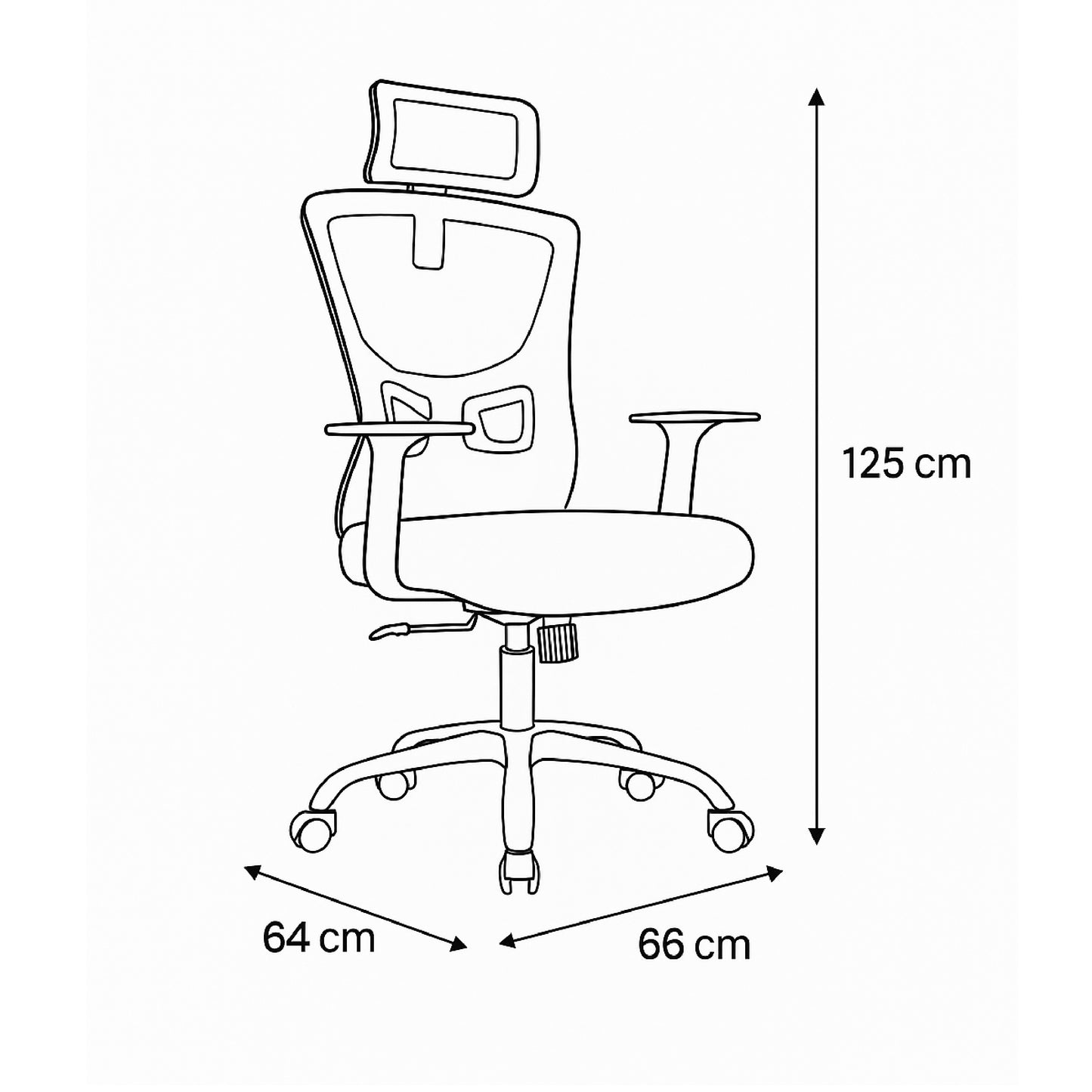Modern Office Chair 125*66*64 cm - Black - A859