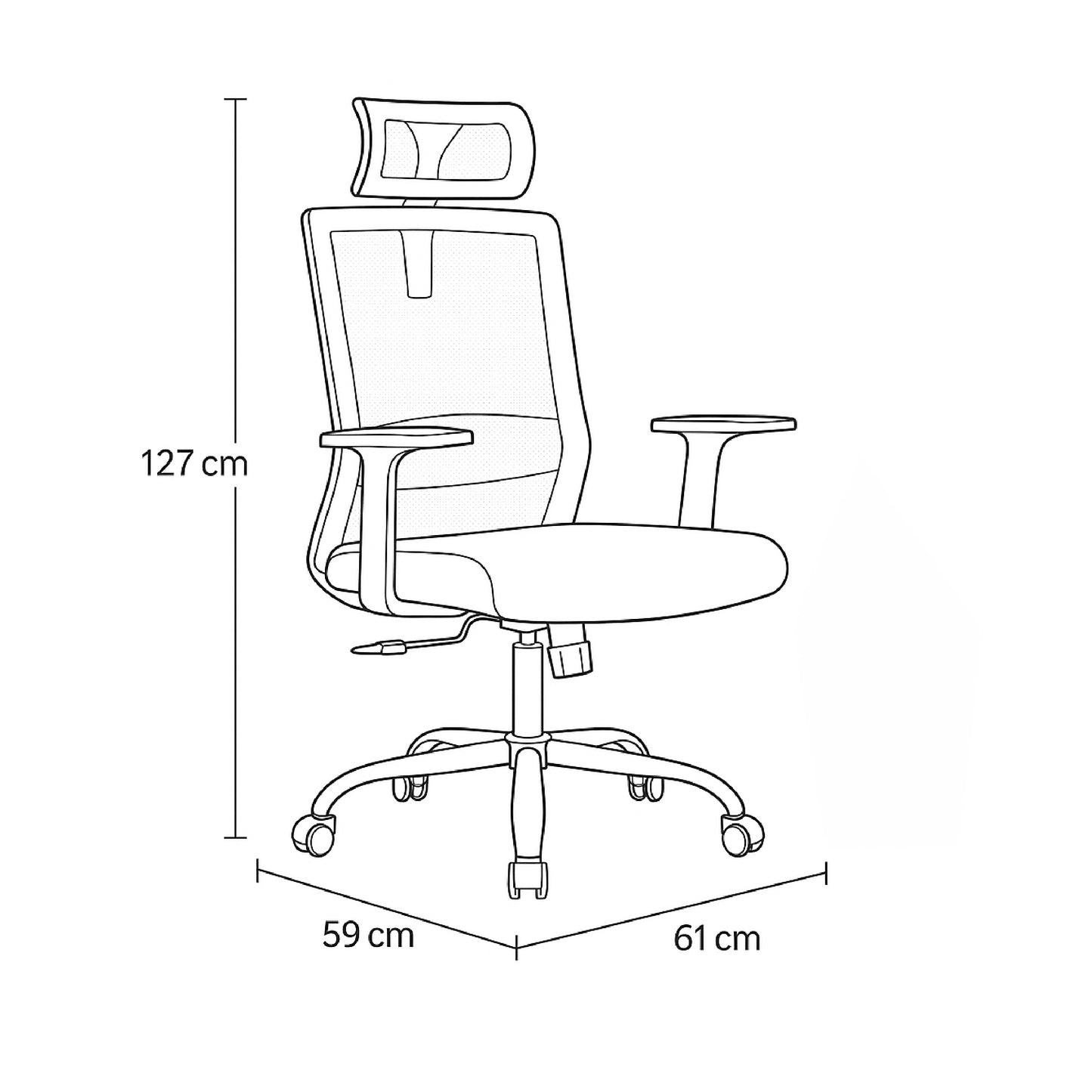 Modern Office Chair 127*61*59 cm - Black - A768