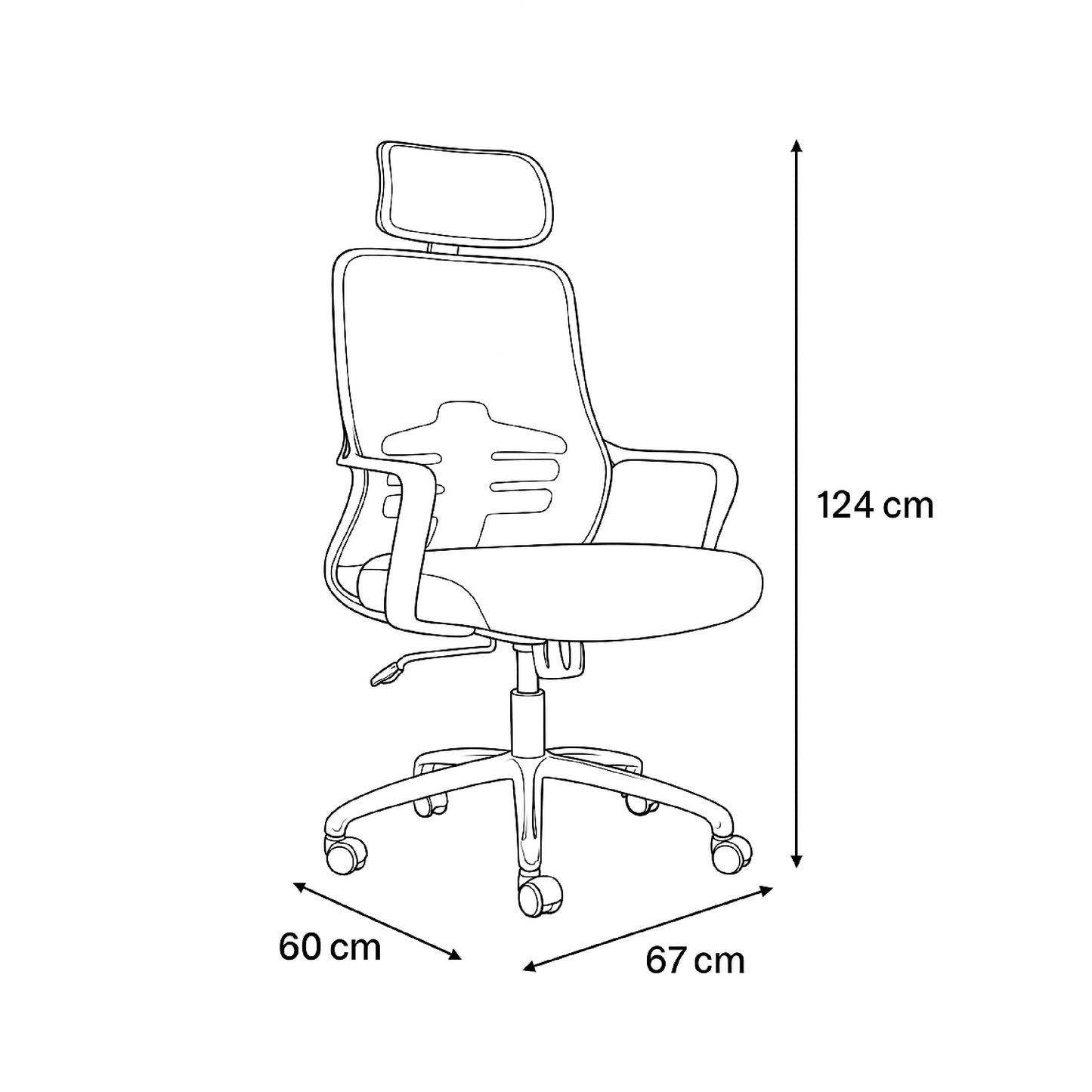 Modern Office Chair 124*67*60 CM - Grey - A853-1
