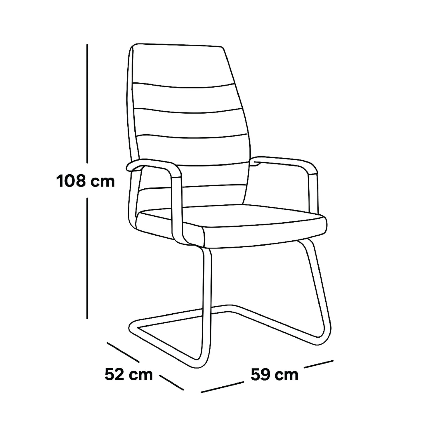 كرسي زائر ثابت 108×59×52 سم - أحمر - GL 314