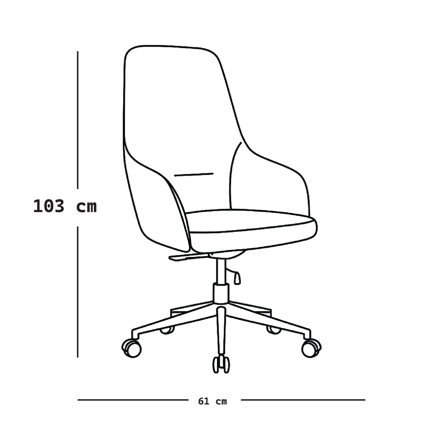 Mid-Back Chair 103*61*61 cm - Brown - GL 323