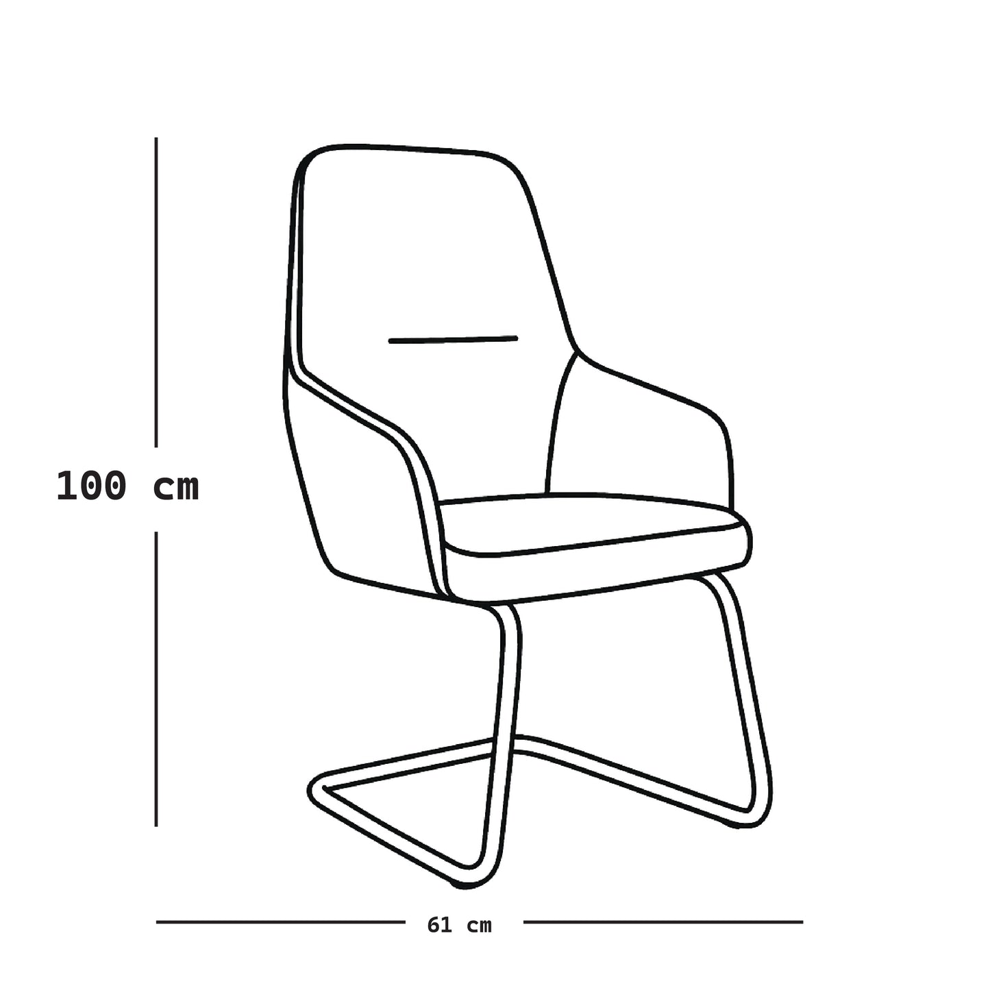 كرسي زائر ثابت 100×61×61 سم - بني - موديل GL-323